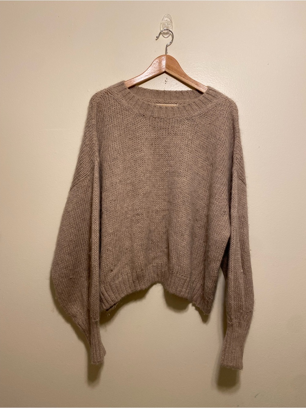 Christy Dawn Beige Taupe Crewneck żaląca Blend Sweater. Size L